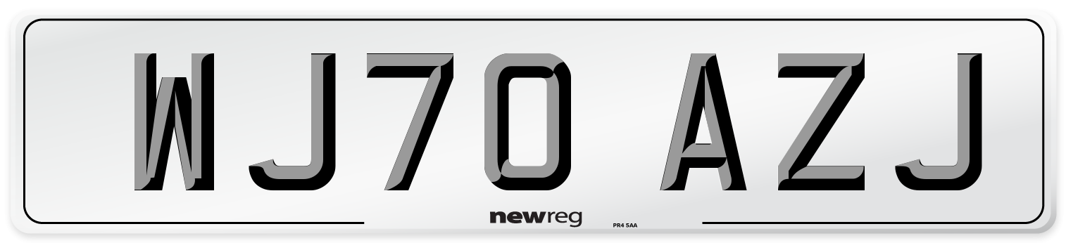 WJ70 AZJ Number Plate from New Reg